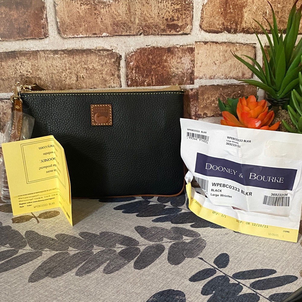 Dooney & Bourke Black Pebble Leather Pouch